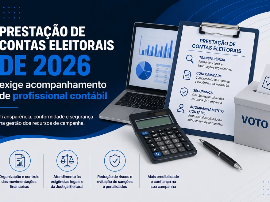 Prestação de contas eleitorais de 2026 exige acompanhamento de profissional contábil